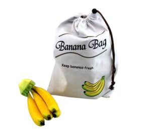 banana storage drawstring bag with side zipper keeps them fresher longer