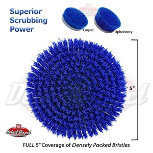 Detail Direct Carpet and Upholstery Brush Kit with 5" Backing Plate for Dual Action Polishers, Hook and Loop (3 Piece Set)