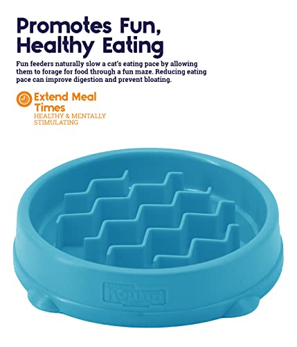 Catstages Kitty Slow Feeder Cat Bowl, Blue