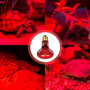 REPTI ZOO 2 Pack Infrared Heat Lamp, 100W Reptile Heat Emitter Infrared Basking Spot Light, Red Heat Lamp for Chickens Coop Reptile Pets Brooder Use