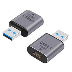 poyiccot usb c to usb 3.1 adapter 10gbps, female usb c to male usb adapter, usb 3.1 type c to type a charger converter otg fast charging compatible with iphone, macbook, samsung galaxy, 2pack