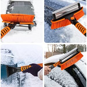 Labeol 43" Snow Brush and Ice Scraper for Car Windshield,Extendable and Detachable Snow Brush and Ice Scraper with Soft Squeegee Foam Grip and 180° Rotating Brush Head for Car SUV Truck Vehicle Window