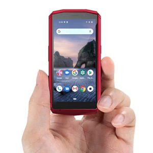 cubot pocket 4 inch smartphone without contract, android 11 mobile phone, 4gb + 64gb, 128 gb expandable, 3000mah battery, 16mp + 5mp camera, 4g dual sim nfc, gps, face id, red