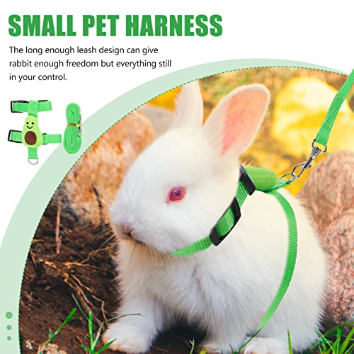 Ipetboom Bunny Harness and Leash: 1 Set Avocado Adjustable Small Pet Fruit Summer Outfit Costume for Rabbit Kitten Small Animal Hedgehog Ferret Piggies Squirrel Safety Walking Jogging