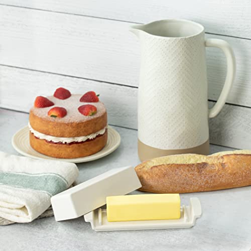 Bamboo Butter Dish with Lid for Countertop or Refrigerator Storage - Butter Stick Holder to Leave On Counter - Single Butter Stick Butter Tray Keeper for Kitchen & Fridge