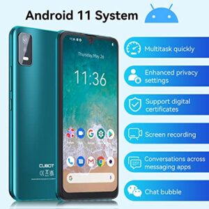 CUBOT Note 8 Smartphone Without Contract, 4G Android 11 Mobile Phone, 5.5 Inch HD Display, 13MP + 5MP Camera, 3100mAh Battery, 2GB/16GB, 128GB Expandable, Dual SIM