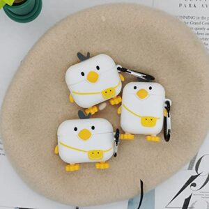 Dehoko Compatible with AirPods Case 1st 2nd Generation Duck, Kids Girls Boys Women Silicone Protective 3D Cartoon Kawaii Funny Cute Animal Design White Bag Duck Case Cover for AirPods 1&2 Gen (Duck)