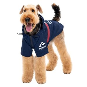 petridge dog raincoat jacket waterproof windproof coat for small medium large dogs (65 navy)