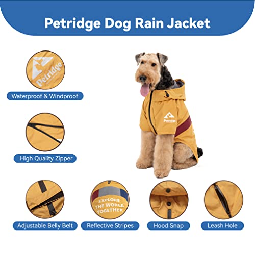 Petridge Dog Raincoat Jacket Waterproof Windproof Coat for Small Medium Large Dogs (65 Navy)