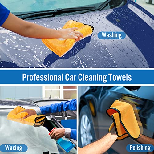 HOMEXCEL Microfiber Towels for Car,Premium Cleaning Cloth Lint Free,Scratch Free,Strong Water Absorption,Car Washing Drying Towel for Household,Auto Detailing,Windows,16" x 24",3 Pack