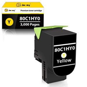 jmomy 80c1hy0 toner cartridge replacement for lexmark 80c1hy0 801hy use with cx410 cx410de cx410dte cx410e cx510 cx510dthe cx510dhe cx510de printer (3,000 pages/yellow)