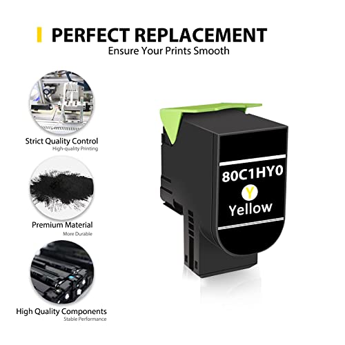 Jmomy 80C1HY0 Toner Cartridge Replacement for Lexmark 80C1HY0 801HY use with CX410 CX410de CX410dte CX410e CX510 CX510dthe CX510dhe CX510de Printer (3,000 Pages/Yellow)