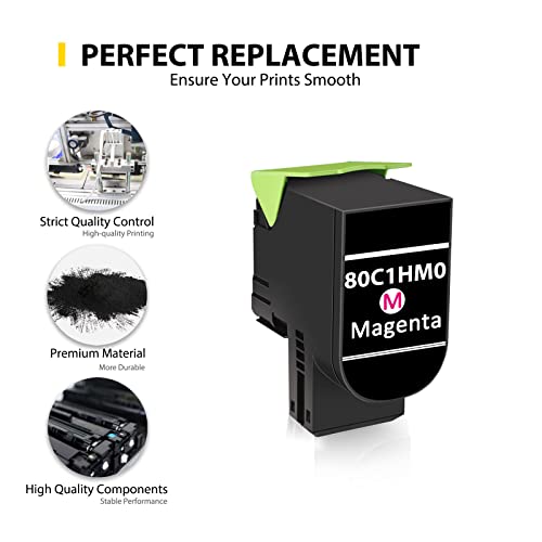 Jmomy 80C1HM0 Toner Cartridge Replacement for Lexmark 80C1HM0 801HM use with CX410 CX410de CX410dte CX410e CX510 CX510dthe CX510dhe CX510de Printer (3,000 Pages/Magenta)