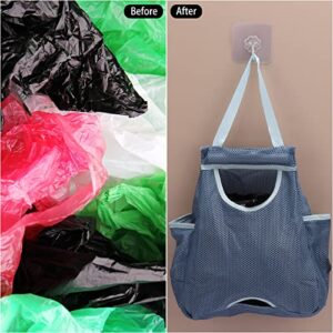 2pcs Plastic Bag Holders Grocery Bags Storage Small Dispenser Pockets Organizer, 8.6 inch x 10.2 inch