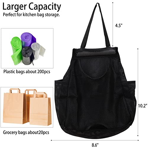 2pcs Plastic Bag Holders Grocery Bags Storage Small Dispenser Pockets Organizer, 8.6 inch x 10.2 inch