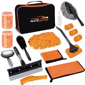 mateauto car cleaning kit interior with windshield cleaning tool, car care supplies, car wash kit for dashboards, air vents, windows, bodywork and carpet