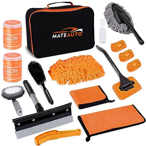 MateAuto Car Cleaning Kit Interior with Windshield Cleaning Tool, Car Care Supplies, Car Wash kit for Dashboards, Air Vents, Windows, Bodywork and Carpet