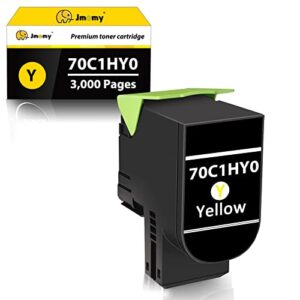 jmomy 70c1hy0 toner cartridge replacement for lexmark 70c1hy0 701hy use with cs310 cs410 cs510 cs310dn cs410dn cs310n cs510de cs410n cs410dtn printer (3,000 pages/yellow)
