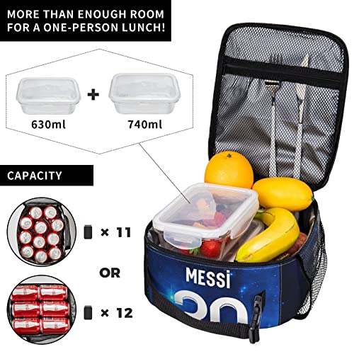 Lionel Paris Psg #30 Messi 2021 Meal Bag Insulated Lunch Bag Waterproof Reusable Lunch Box Ice Packs For Lunch Bags