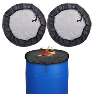 2 pcs mesh cover for rain barrel with drawstring, water collection buckets cover rain collection barrels netting screen to keep leaves and debris out - 39’’