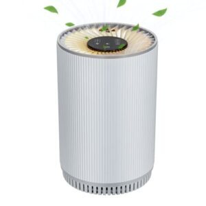 muliap air purifiers for bedroom home, h13 hepa filter,remove 99.97% smoke, pet dander, odor, dust,24db quiet sleep air purifier,2 level nightlight air purifiers,white kj80.