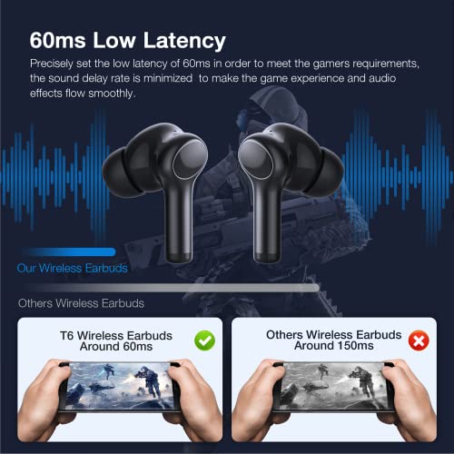 Wireless Earbuds Bluetooth Earbuds Environmental Noise Cancellation 70H Playtime Clear Calls Noise Cancelling Earbuds Bluetooth 5.3 in Ear Earphones Charging Case Game/Music Mode Headphones for Work