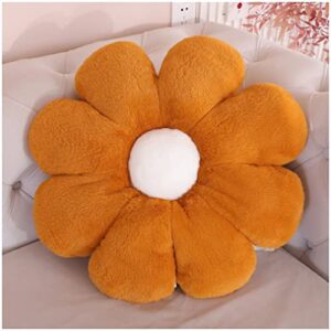 azchen flower pillow cushion decorative throw pillow chair flower pillow plush floor pillow (15.7 in, brown white)