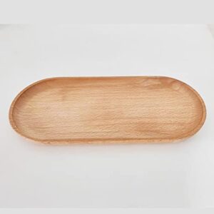 kuyt wooden tray, ornament, tea, dessert serving, bathroom, japanese, oval display, upscale parties, cupcake pallet, solid wood serving tray, white (01)