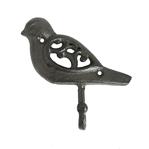 WINTENT Cast Iron Wall Hook Decorative Rustic Animal Deer Bird Hook for Hanging Key Coat Hat Towel (Bird)