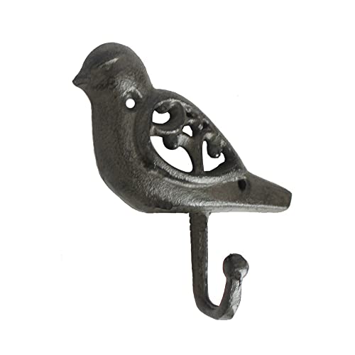 WINTENT Cast Iron Wall Hook Decorative Rustic Animal Deer Bird Hook for Hanging Key Coat Hat Towel (Bird)