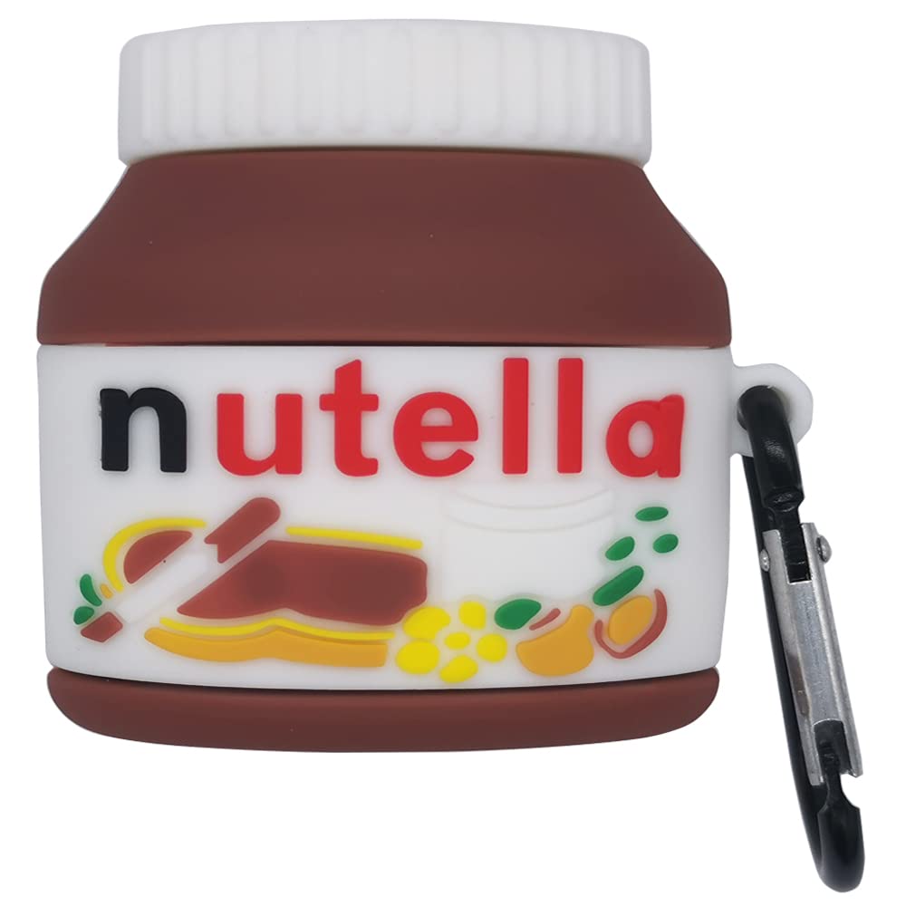 ZEPTY Compatible for AirPods Pro Case Cover 2019, Food Series Design Nutella Kids Teens Boys Girls Women Cute Funny Cool Silicon Cartoon 3D Shell Cover for AirPods Case Pro - Nutella