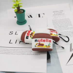 ZEPTY Compatible for AirPods Pro Case Cover 2019, Food Series Design Nutella Kids Teens Boys Girls Women Cute Funny Cool Silicon Cartoon 3D Shell Cover for AirPods Case Pro - Nutella