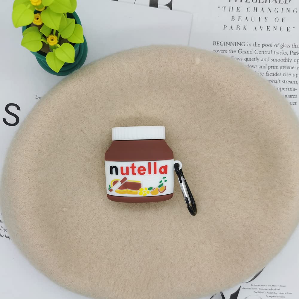 ZEPTY Compatible for AirPods Pro Case Cover 2019, Food Series Design Nutella Kids Teens Boys Girls Women Cute Funny Cool Silicon Cartoon 3D Shell Cover for AirPods Case Pro - Nutella