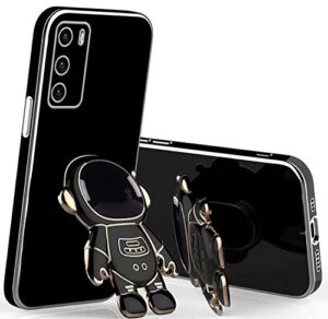 for samsung galaxy a04s/a13 5g case 6d cute astronaut hidden kickstand design,luxury glitter soft tpu bumper cartoon folding bracket gilry phone case for samsung a04s/a13 5g for women girls black