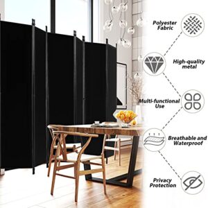 ACTREY 8-Panel Indoor Room Divider, Screen Movable Room Screen Separator Wall Protective Privacy Furniture Indoor Bedroom（Black