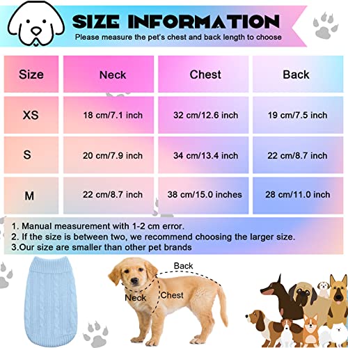 12 Pcs Bulk Small Dog Sweater Puppy Sweaters Turtleneck Cable Knit Dog Sweater Warm Knitted Pet Sweater Cold Weather Pet Clothes Apparel for Dogs Cats Small Medium Large Girl Boy (X-Small)