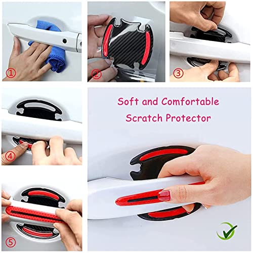 Car Door Handle Protector Handle Cup Protector Stickers and Decals for Cars Scratch Protector Exterior Car Accessories Red