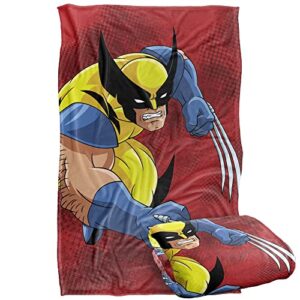 marvel blanket, 36"x58" x-men wolverine slash silky touch super soft throw blanket