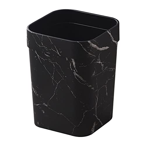 Zerodeko Small Trash Can, 3.17 Gallon Plastic Waste Bin with Marble Pattern Rectangular Garbage Can Decorative Storage Container Waste Basket for Bathroom, Bedroom, Kitchen, Home, Office (12L)