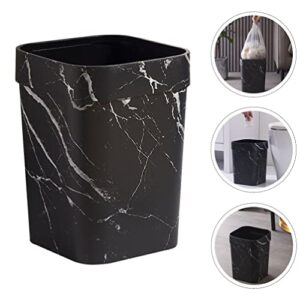 Zerodeko Small Trash Can, 3.17 Gallon Plastic Waste Bin with Marble Pattern Rectangular Garbage Can Decorative Storage Container Waste Basket for Bathroom, Bedroom, Kitchen, Home, Office (12L)