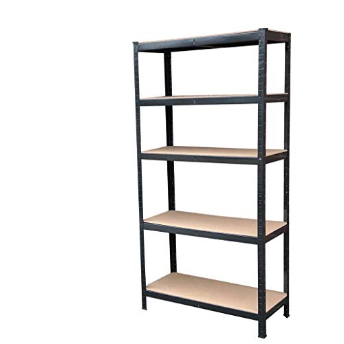 Xinng Heavy Duty Shelving Unit 5 Tier Steel Metal Industrial Shelving Rack for Garage Sheds Storage 875KG Capacity Boltless Easy Assemble Height Adjustable Shelves 29.5" W x 11.8" D x 66.9" H Black