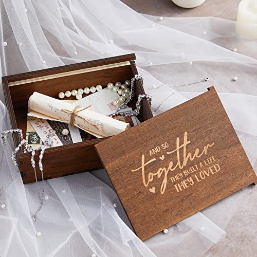 AW BRIDAL Wedding Memory Box Wood Keepsake Box Decorative Gift Box Wedding Engagement Gifts for Couples Anniversary Bridal Shower Gifts