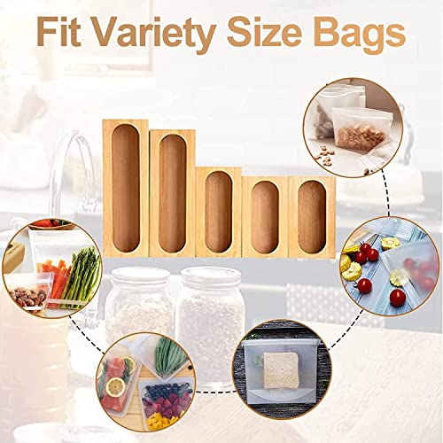 Ziplock Bag Organizer for Kitchen Drawer, Food Storage Bag Organizer, Sandwich Bag Organizer for Drawer, Plastic Bag Container Compatible with Gallon, Quart, Sandwich and Snack Variety Size Bag