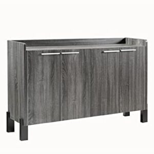 ICE ARMOR 99ID182337 62" W Sideboard Large Dining Server Cupboard 4 Door Buffet Console Table with Storage Cabinets in Distressed Black Finish, 182337-distressed Grey