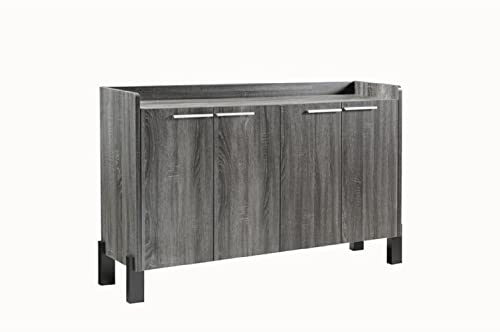 ICE ARMOR 99ID182337 62" W Sideboard Large Dining Server Cupboard 4 Door Buffet Console Table with Storage Cabinets in Distressed Black Finish, 182337-distressed Grey