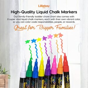 Chore Board | with 8 Pack Vibrant Liquid Chalk Markers | 12x17 Magnetic Dry Erase Chore Chart Reward Chart for Kids and Adults | Chore Chart for Kids Multiple Kids