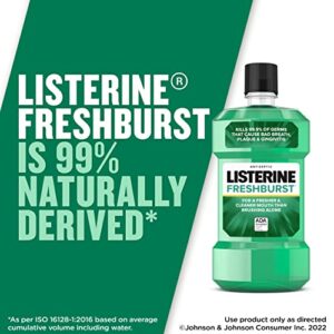 Listerine Freshburst Antiseptic Mouthwash for Bad Breath, Kills 99% of Germs That Cause Bad Breath & Fight Plaque & Gingivitis, ADA Accepted Mouthwash, Spearmint, 1 L, Pack of 2