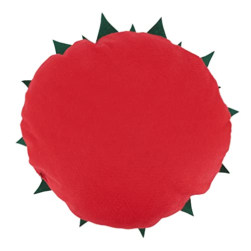 SARO LIFESTYLE Felt Poinsettia Throw Pillow with Poly Filling