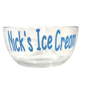 Papa's Ice Cream, Personalized Glass Ice Cream Bowl for Girls or Boys, Gift for Men, Green Grandpa