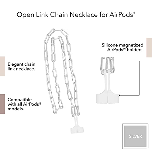 Anne Klein Apple AirPods Paperclip Chain Necklace